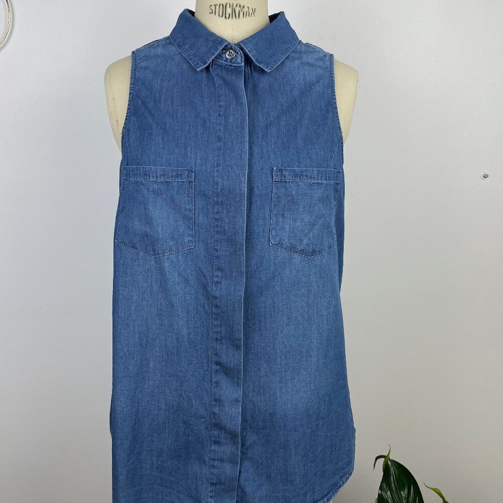 Kenneth Cole Reaction Denim Blouse